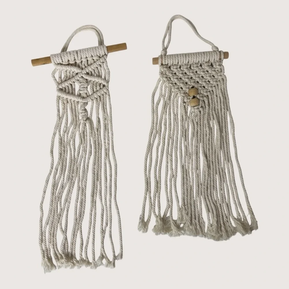 Macrame Boho Wall Decor Hangings Vintage‎ 1970'S Set of 2